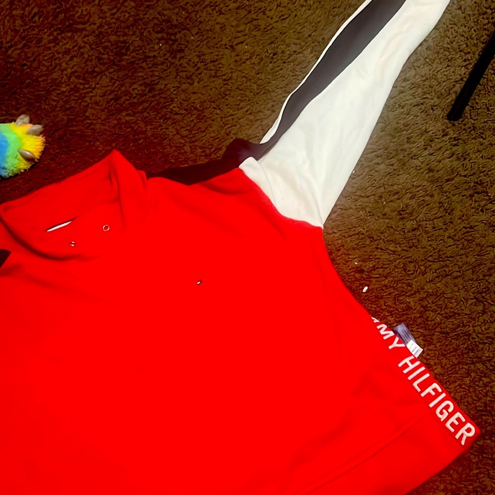 Tommy Hilfiger Red , White & dark blue sweater
